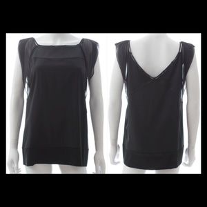 New Diane von Furstenberg Fuego sleeveless bateau neck low back chic silk blouse